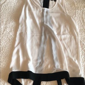 Black and white open back tank